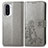 Leather Case Stands Flip Flowers Cover Holder for Xiaomi Mi 11i 5G Gray