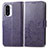 Leather Case Stands Flip Flowers Cover Holder for Xiaomi Mi 11i 5G Purple