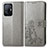 Leather Case Stands Flip Flowers Cover Holder for Xiaomi Mi 11T 5G Gray