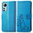 Leather Case Stands Flip Flowers Cover Holder for Xiaomi Mi 12 5G Blue