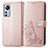 Leather Case Stands Flip Flowers Cover Holder for Xiaomi Mi 12 5G Pink