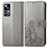 Leather Case Stands Flip Flowers Cover Holder for Xiaomi Mi 12T 5G Gray