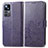 Leather Case Stands Flip Flowers Cover Holder for Xiaomi Mi 12T 5G Purple