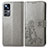 Leather Case Stands Flip Flowers Cover Holder for Xiaomi Mi 12T Pro 5G Gray