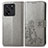 Leather Case Stands Flip Flowers Cover Holder for Xiaomi Mi 13T 5G Gray