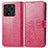 Leather Case Stands Flip Flowers Cover Holder for Xiaomi Mi 13T Pro 5G Hot Pink