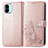 Leather Case Stands Flip Flowers Cover Holder for Xiaomi Poco C50 Pink