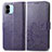 Leather Case Stands Flip Flowers Cover Holder for Xiaomi Poco C50 Purple