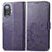 Leather Case Stands Flip Flowers Cover Holder for Xiaomi Poco F3 GT 5G Purple