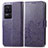 Leather Case Stands Flip Flowers Cover Holder for Xiaomi Poco F4 5G Purple