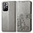 Leather Case Stands Flip Flowers Cover Holder for Xiaomi Poco M4 Pro 5G Gray