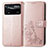 Leather Case Stands Flip Flowers Cover Holder for Xiaomi Poco X4 Pro 5G Pink