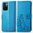 Leather Case Stands Flip Flowers Cover Holder for Xiaomi Redmi 10 (2022) Blue