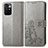 Leather Case Stands Flip Flowers Cover Holder for Xiaomi Redmi 10 4G Gray