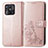 Leather Case Stands Flip Flowers Cover Holder for Xiaomi Redmi 10 India Pink