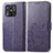 Leather Case Stands Flip Flowers Cover Holder for Xiaomi Redmi 10C 4G Purple