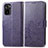 Leather Case Stands Flip Flowers Cover Holder for Xiaomi Redmi Note 10 4G Purple