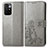 Leather Case Stands Flip Flowers Cover Holder for Xiaomi Redmi Note 11 4G (2021) Gray