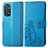 Leather Case Stands Flip Flowers Cover Holder for Xiaomi Redmi Note 11 4G (2022) Blue