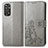 Leather Case Stands Flip Flowers Cover Holder for Xiaomi Redmi Note 11 4G (2022) Gray