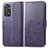 Leather Case Stands Flip Flowers Cover Holder for Xiaomi Redmi Note 11 4G (2022) Purple