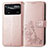 Leather Case Stands Flip Flowers Cover Holder for Xiaomi Redmi Note 11E Pro 5G Pink