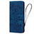 Leather Case Stands Flip Flowers Cover Holder HF1 for Huawei Honor 90 Lite 5G Blue