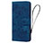 Leather Case Stands Flip Flowers Cover Holder HF2 for Huawei Honor X8b Blue