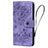 Leather Case Stands Flip Flowers Cover Holder HF2 for Huawei Honor X8b Purple