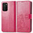 Leather Case Stands Flip Flowers Cover Holder S01D for Samsung Galaxy F02S SM-E025F Hot Pink