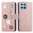 Leather Case Stands Flip Flowers Cover Holder S02D for Huawei Honor X6