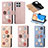 Leather Case Stands Flip Flowers Cover Holder S02D for Huawei Honor X8 4G