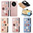 Leather Case Stands Flip Flowers Cover Holder S02D for Huawei Honor X9 5G