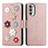 Leather Case Stands Flip Flowers Cover Holder S02D for Motorola MOTO G52