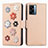 Leather Case Stands Flip Flowers Cover Holder S02D for OnePlus Nord N300 5G