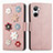 Leather Case Stands Flip Flowers Cover Holder S02D for Realme 10 4G