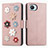 Leather Case Stands Flip Flowers Cover Holder S02D for Realme C30