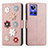 Leather Case Stands Flip Flowers Cover Holder S02D for Realme GT Neo3 5G