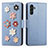 Leather Case Stands Flip Flowers Cover Holder S02D for Samsung Galaxy A04s