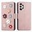 Leather Case Stands Flip Flowers Cover Holder S02D for Samsung Galaxy A13 4G