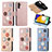 Leather Case Stands Flip Flowers Cover Holder S02D for Samsung Galaxy A13 5G