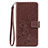 Leather Case Stands Flip Flowers Cover Holder S02D for Samsung Galaxy A20 Brown