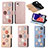 Leather Case Stands Flip Flowers Cover Holder S02D for Samsung Galaxy A22 5G SC-56B