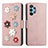 Leather Case Stands Flip Flowers Cover Holder S02D for Samsung Galaxy A32 4G