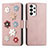 Leather Case Stands Flip Flowers Cover Holder S02D for Samsung Galaxy A33 5G