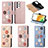 Leather Case Stands Flip Flowers Cover Holder S02D for Samsung Galaxy A33 5G