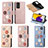 Leather Case Stands Flip Flowers Cover Holder S02D for Samsung Galaxy A72 4G