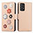 Leather Case Stands Flip Flowers Cover Holder S02D for Samsung Galaxy A72 4G Khaki