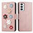 Leather Case Stands Flip Flowers Cover Holder S02D for Samsung Galaxy F23 5G