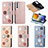 Leather Case Stands Flip Flowers Cover Holder S02D for Samsung Galaxy F23 5G